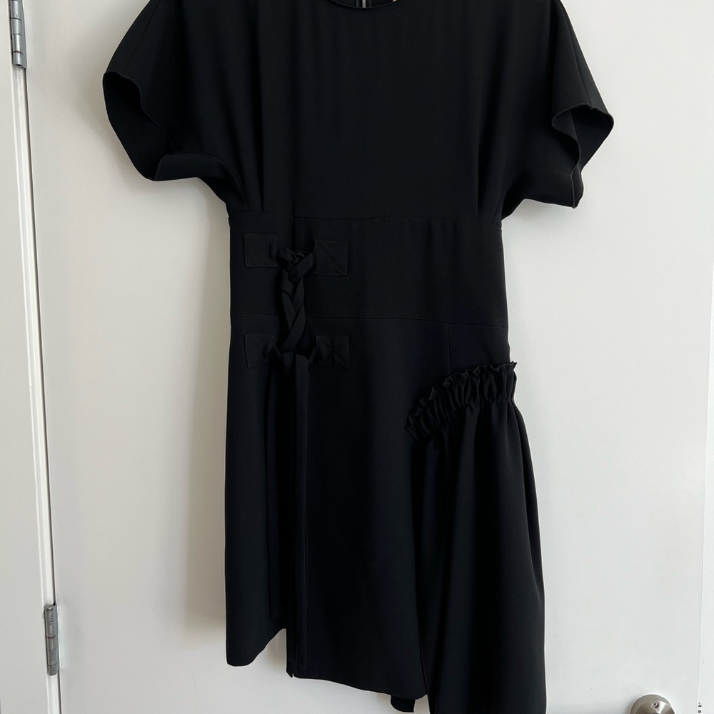 No 21 black dress with side ruffle